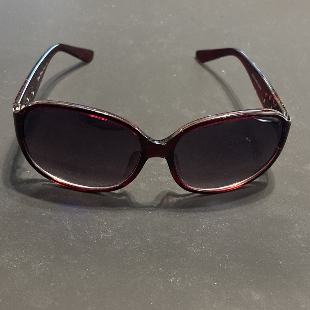 Eyeheart Glamorous Oversized Cat Eye Sunglasses – Maroon with Rhinestones
